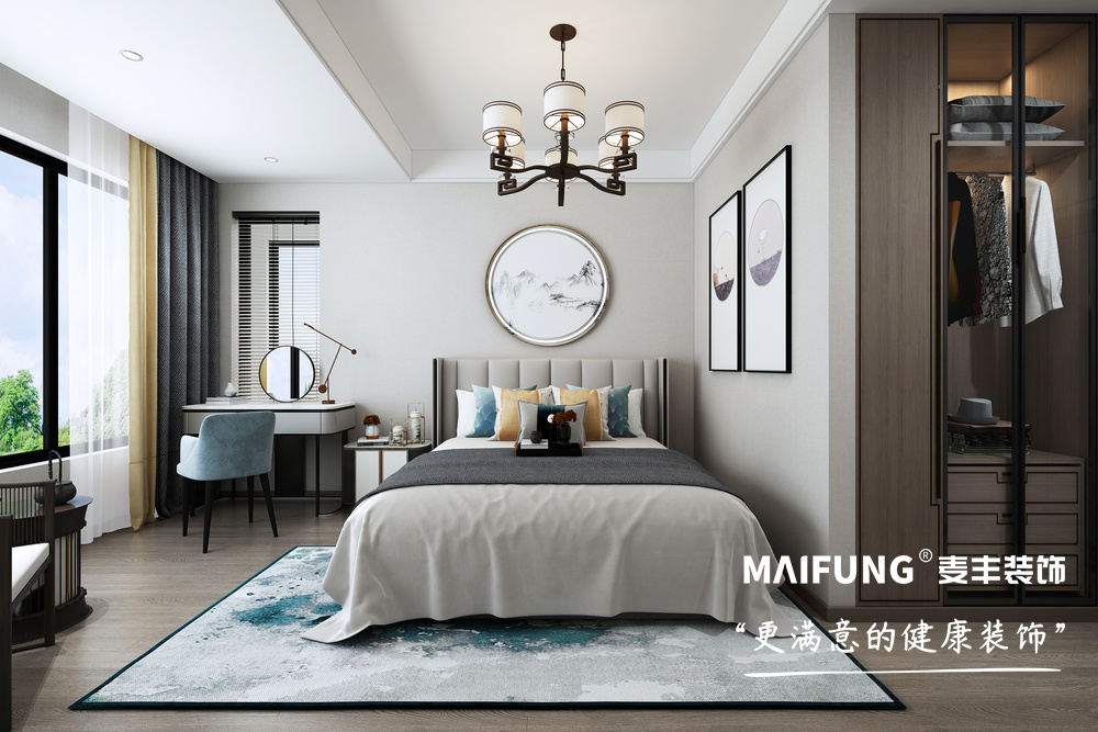 保利观堂190㎡三室三厅装修效果图 主卧