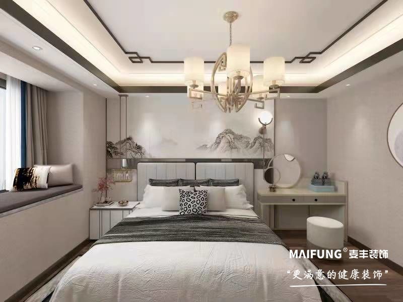 主卧 泰华.雅清苑四室新中式风格装修案例